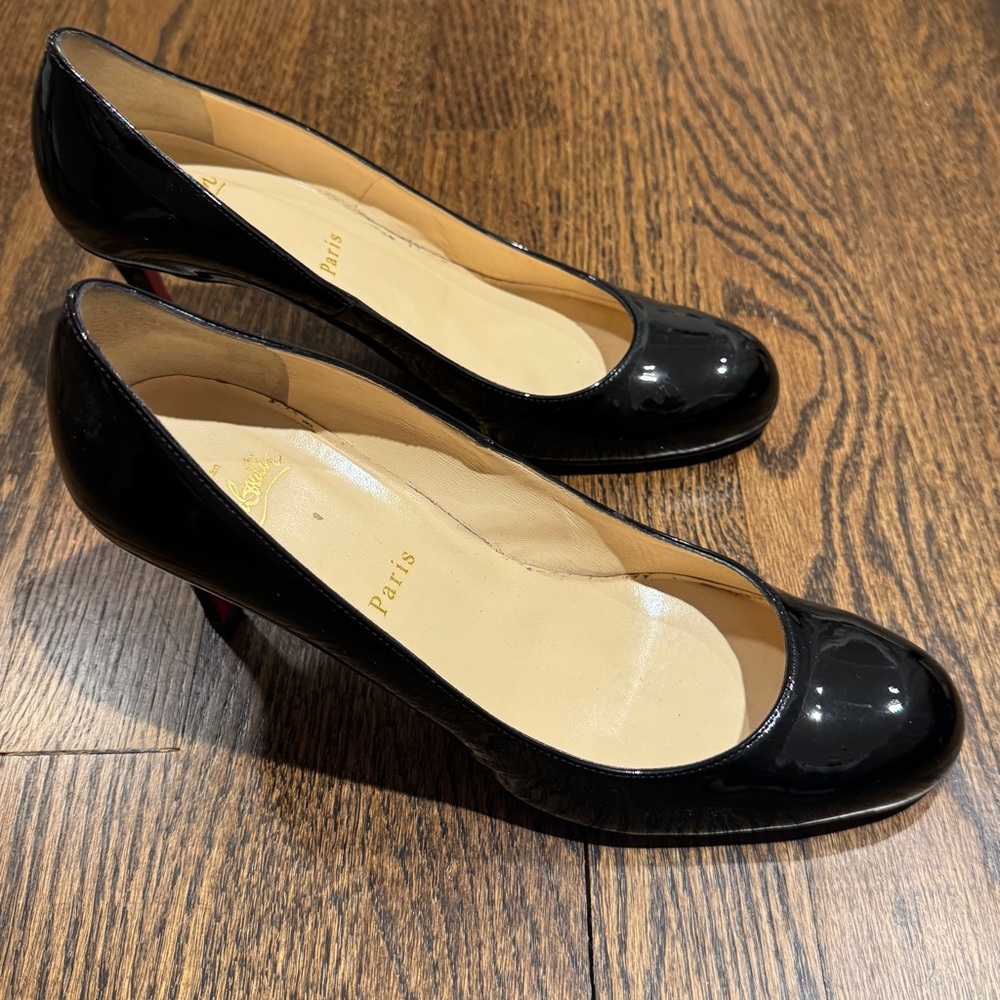Christian Louboutin Patent Leather Black Heels- Size 39 - Picture 8 of 10